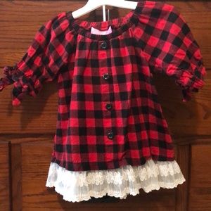 Plaid and lace tunic. Toddler size 2T